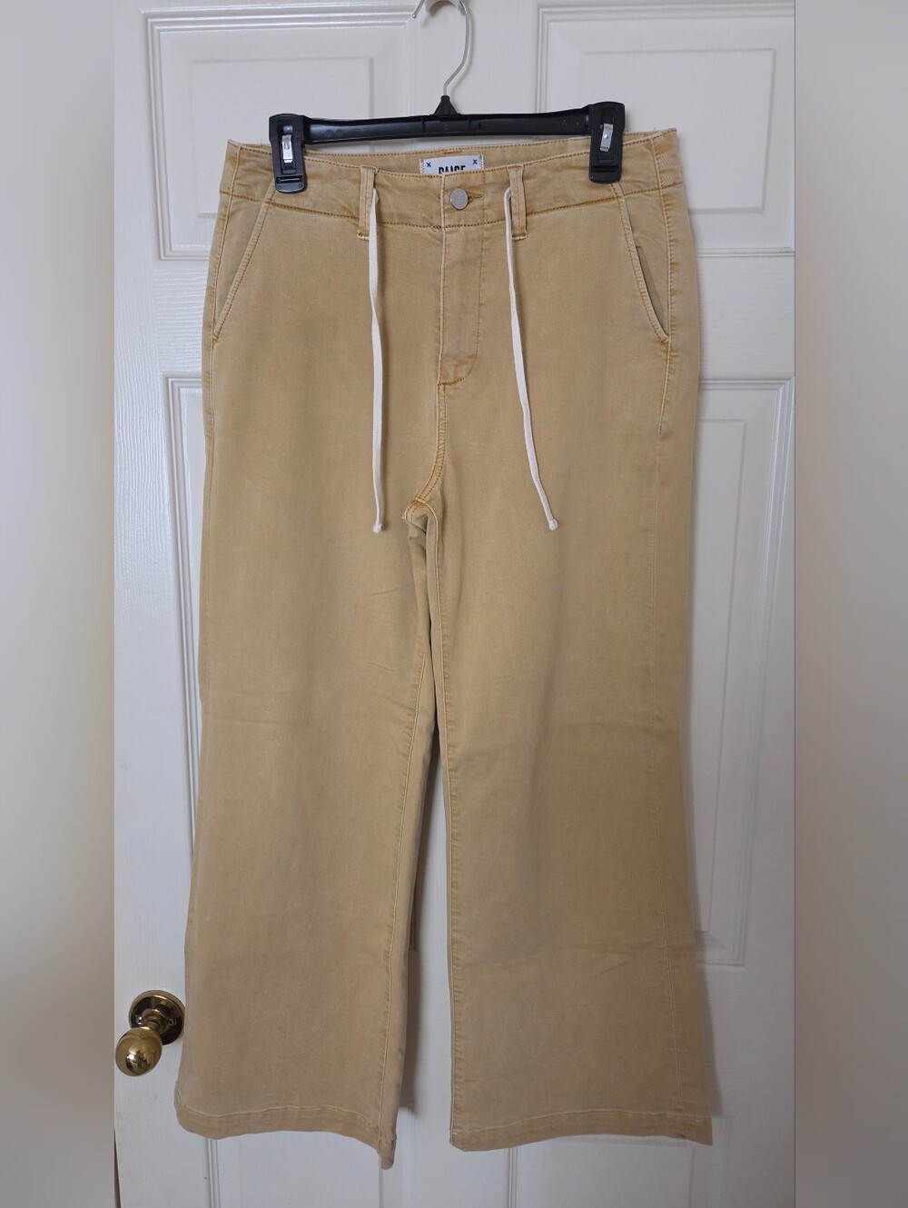 Paige Carly / Anthropologie Crop HWide Leg Jeans Vintage Golden Glow size 28